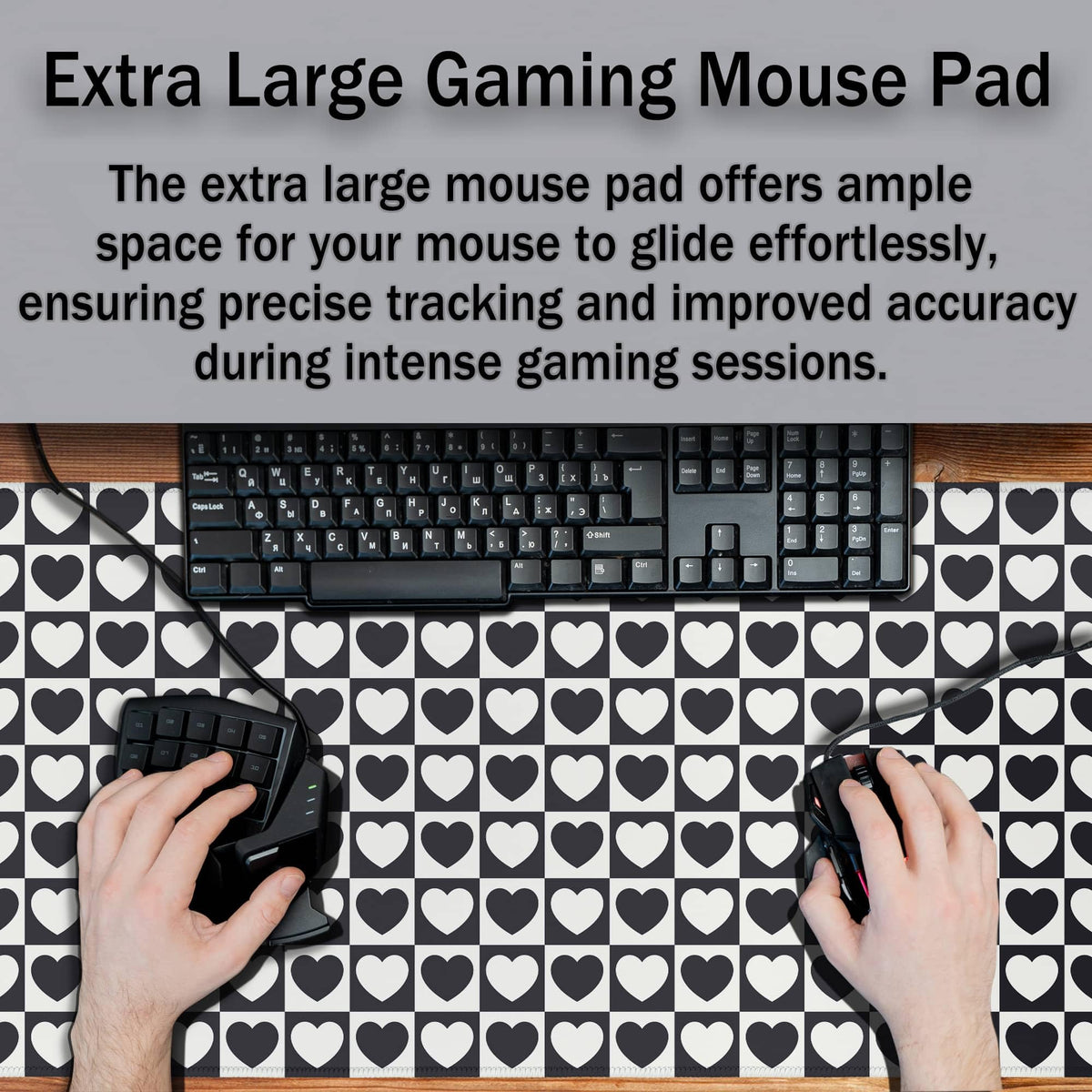 Samgula Gaming Mat Black and White XXL Mousepad Big Mouse Pad Office Desk Mat Full Desk Mouse Pads