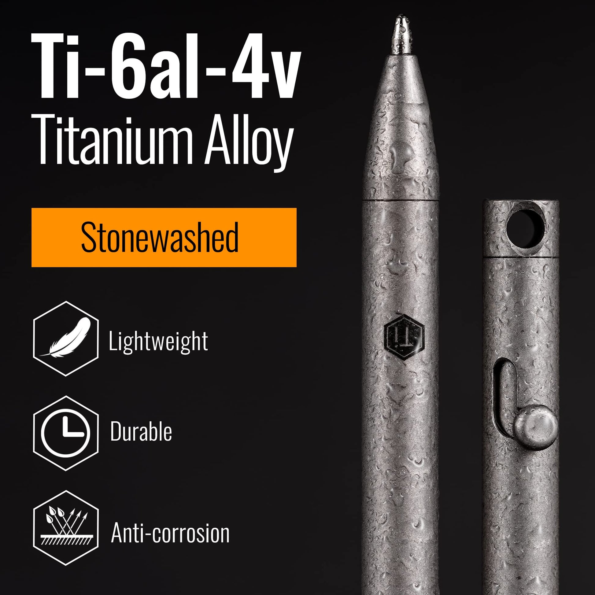 KeyUnity KP00 Titanium Bolt Action Fine Point Pen for Everyday Carry