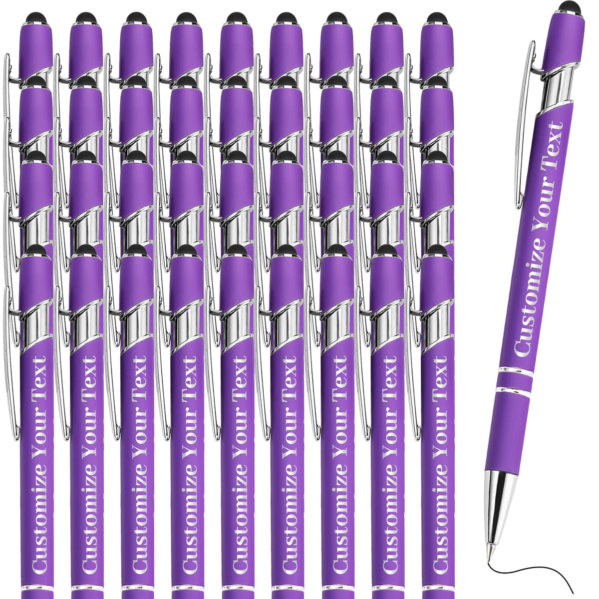 Fadace Up to 500 Pcs Personalized Pens Bulk Custom Customized Pen with Stylus Free Engraving