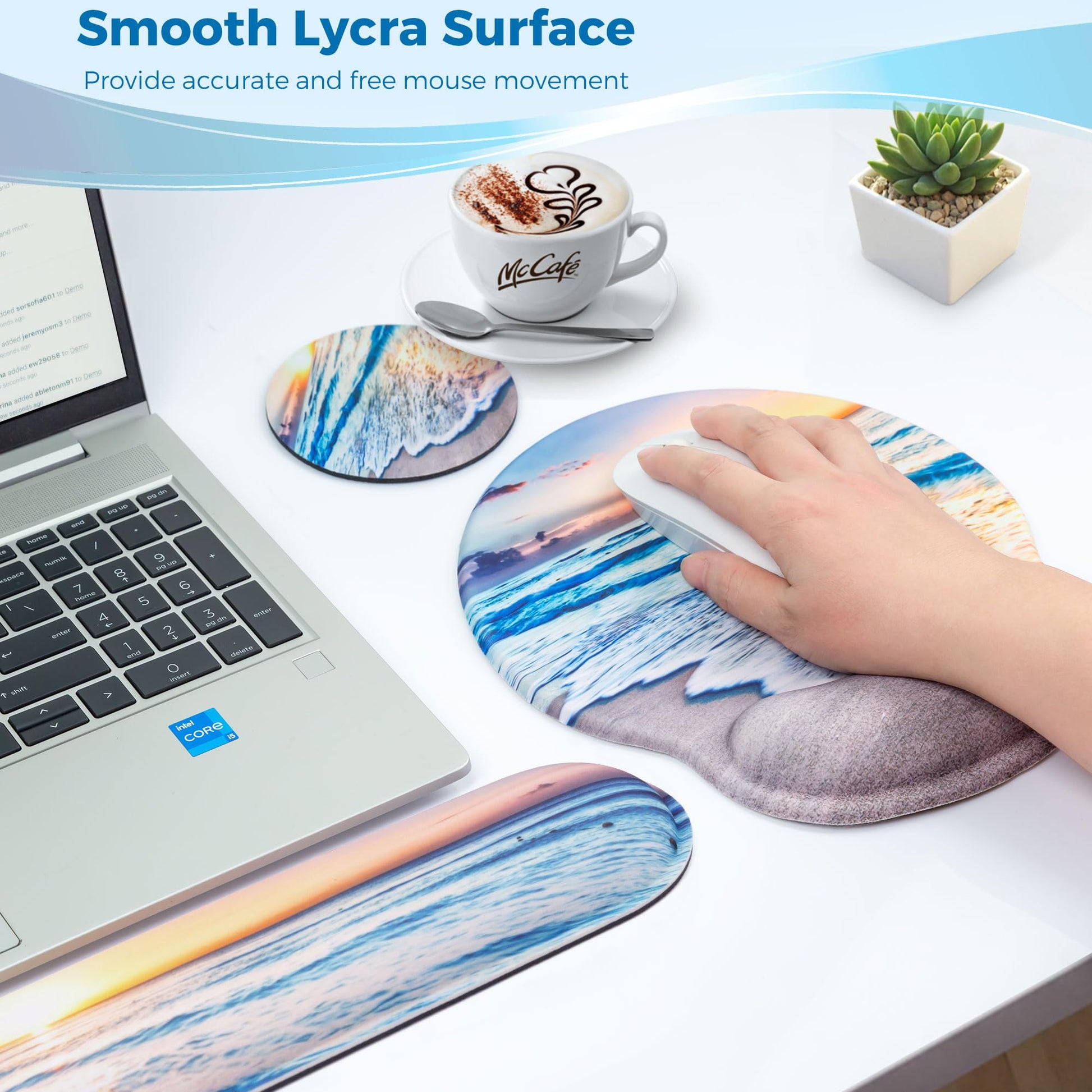 Wiabsi Mouse Pad and Keyboard Wrist Rest Support,Ergonomic Mouse Pad Set