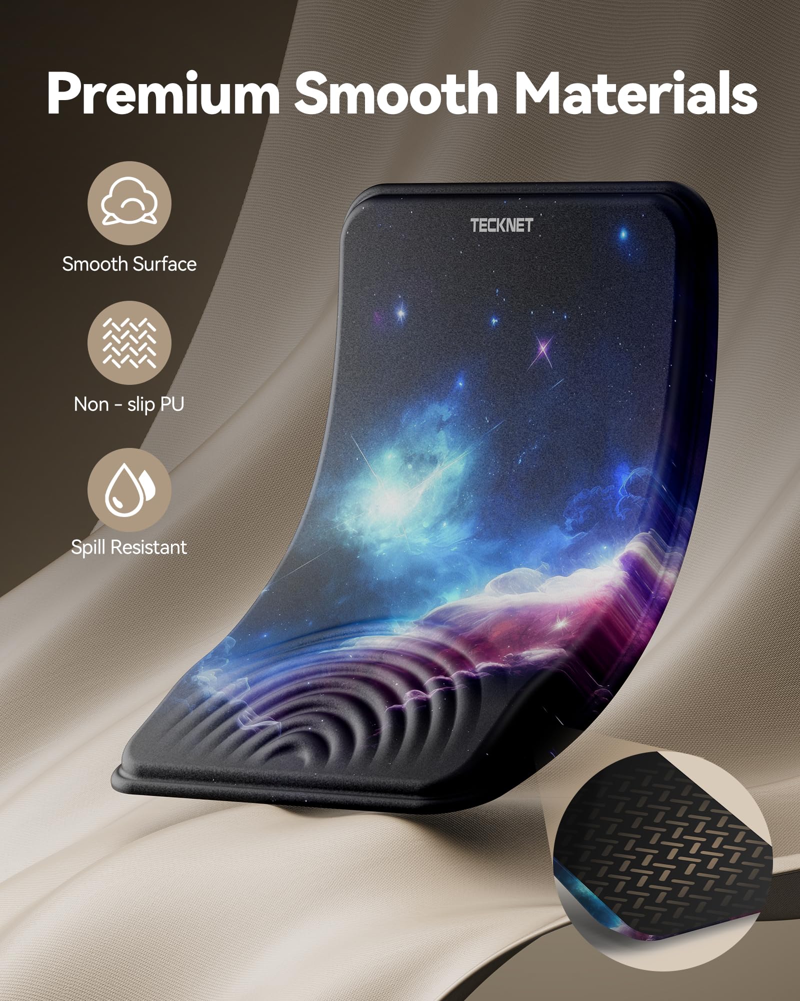 TECKNET Ergonomic Mouse Pad with Wrist Rest, All-Day Comfort & Pain Reliefv