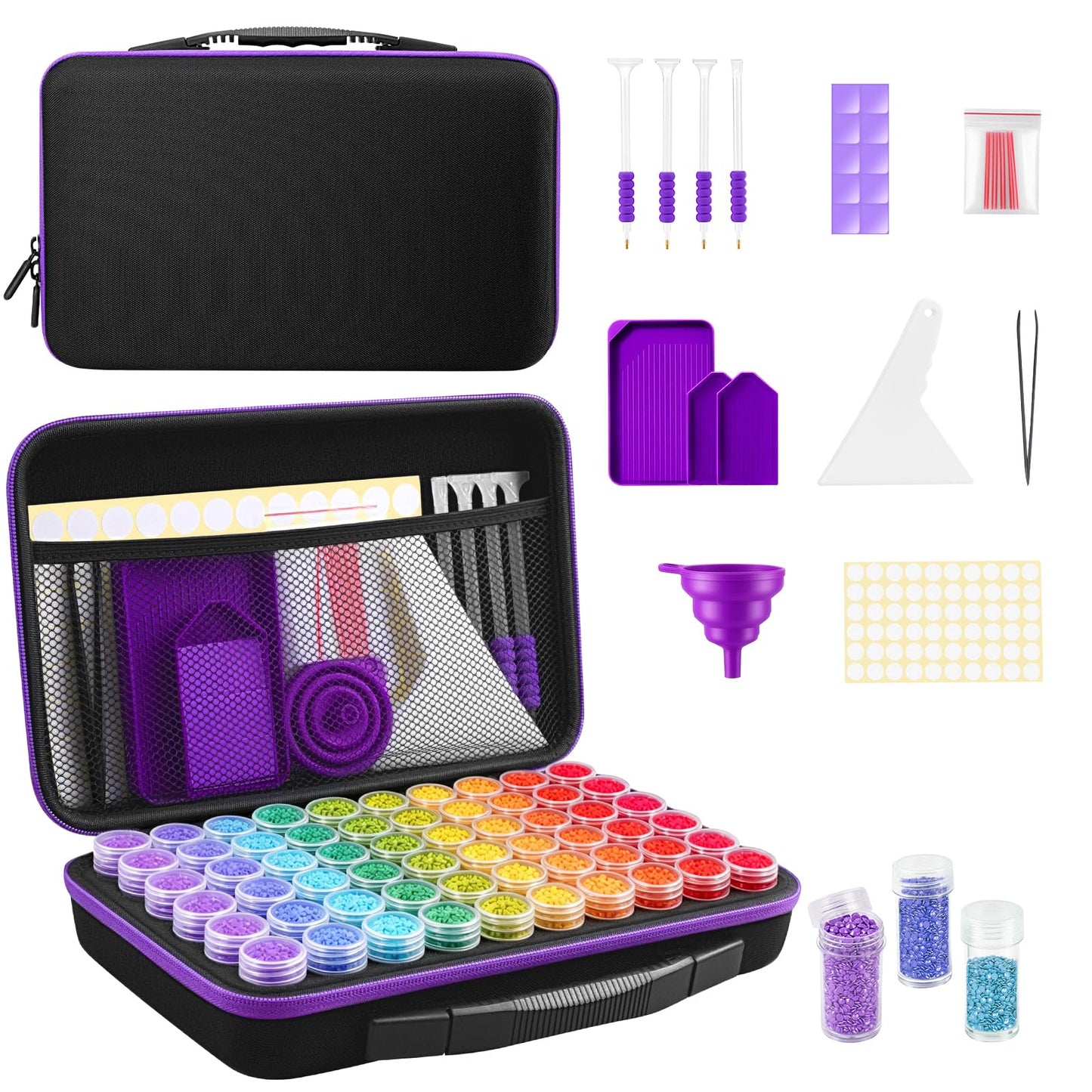 ZORETCO Diamond Art Storage with 60 Containers, Diamond Art Kits for Adults