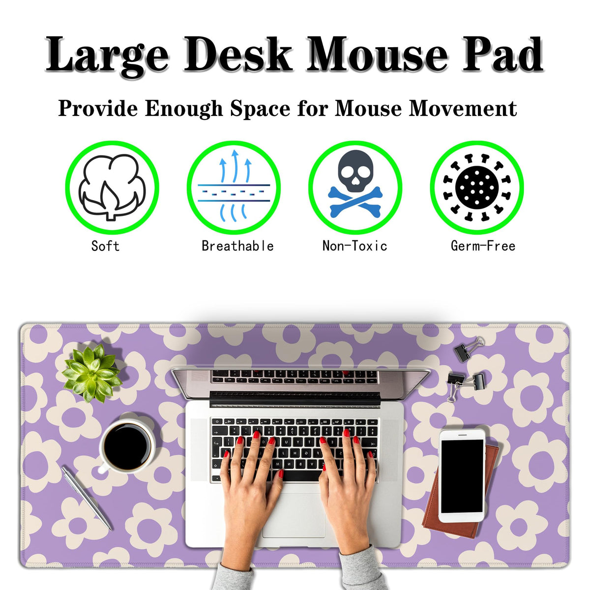 Samgula Gaming Mousepad Purple Girl Boss Office Decor Desktop Mats Desk Stuff for Woman Large Mouse