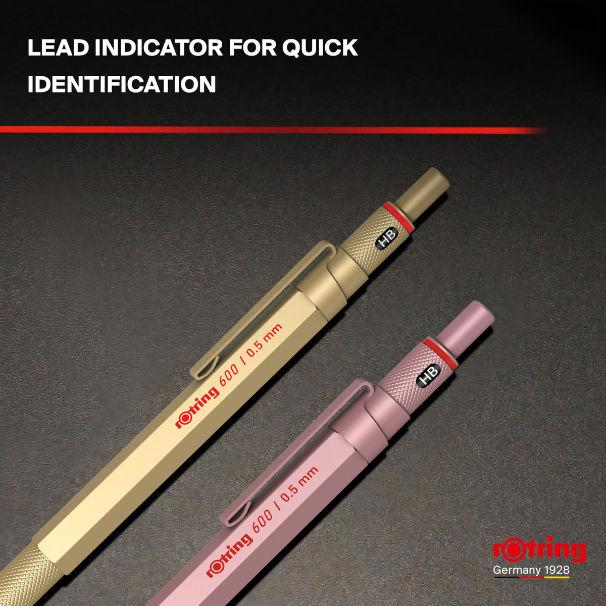 ROTTLING Mechanical Pencil Gold 600 2158796 0.5mm rOtring Mechanical Pencil Fine Writing Stationery