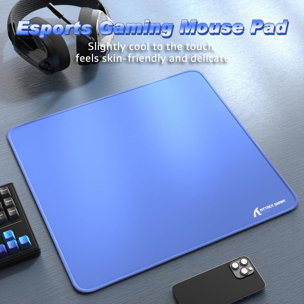ATTACK SHARK Gaming Mouse Pad for Esports Speed Waterproof Surface Mouse mats Stitched Edges and