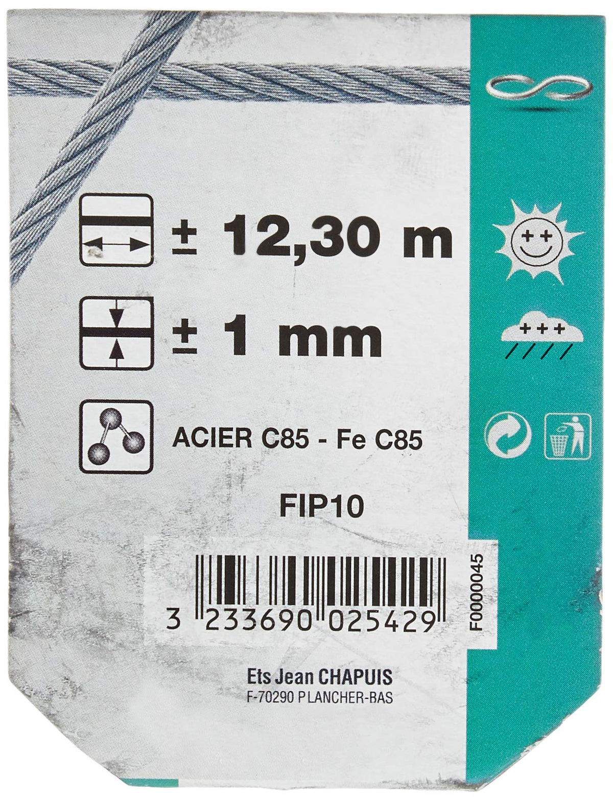Chapuis FIP10 C85 Piano Wire 1 x 12 mm 30 m Steel