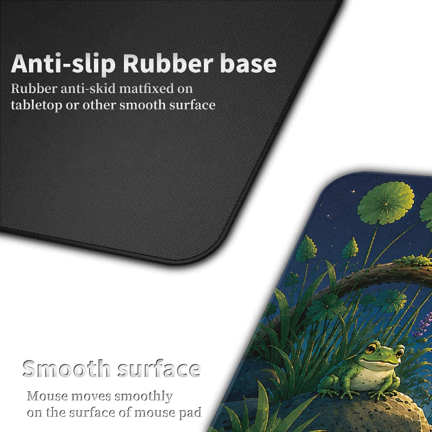 Glamorous Pond Frog Large Mouse Pad, 31.5 x 11.8 in Extended Desk Mat