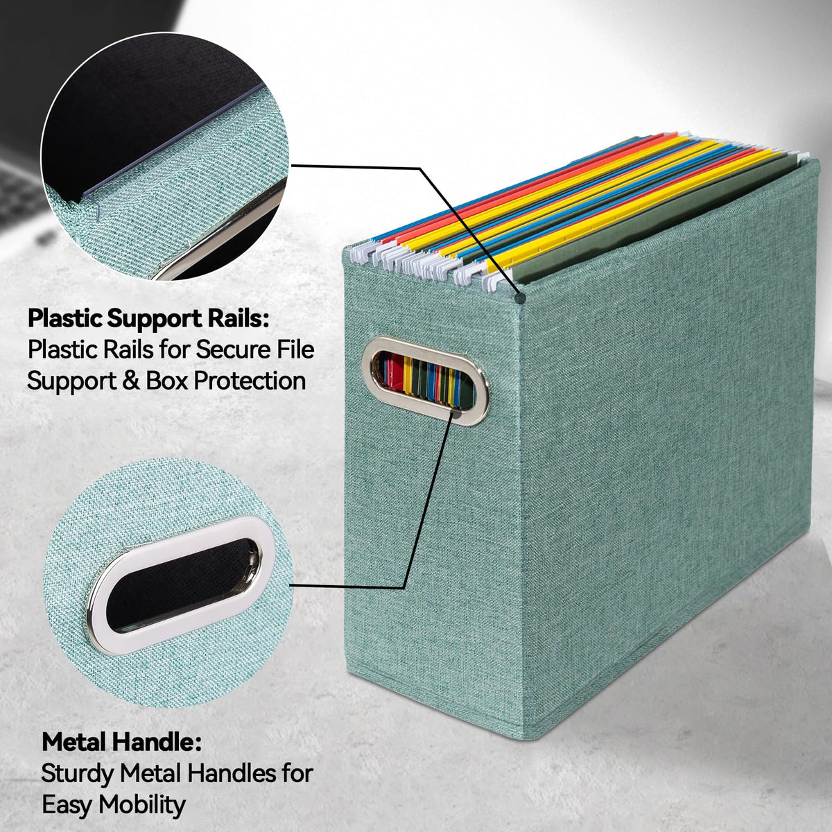 ComfortKeeper 2 Pack Letter Size File Storage Box Collapsible，Fabric Hanging File Folders