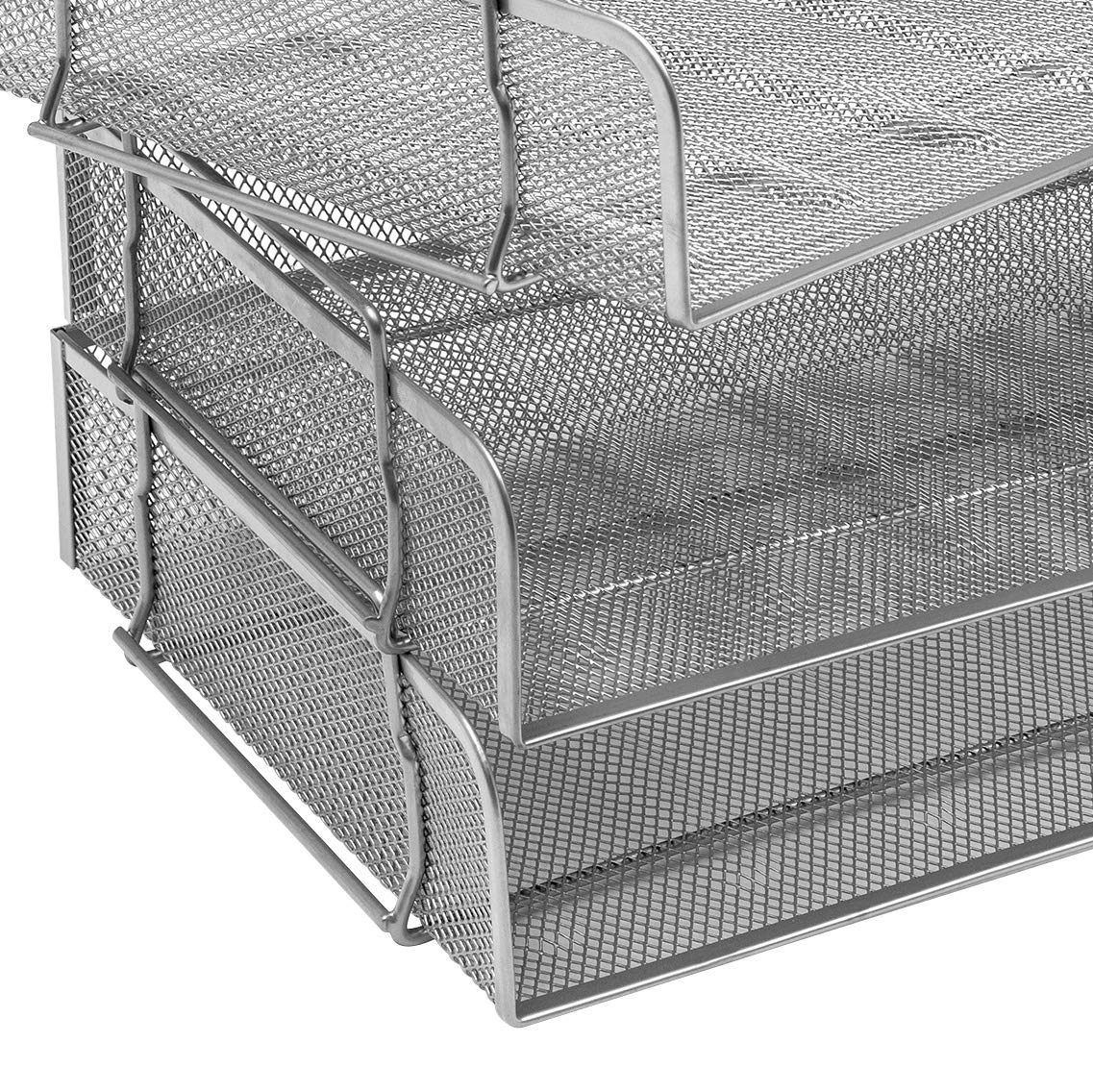 OSCO Silver Wiremesh Stackable Letter Tray (Landscape),335mm x 245mm x 63mm