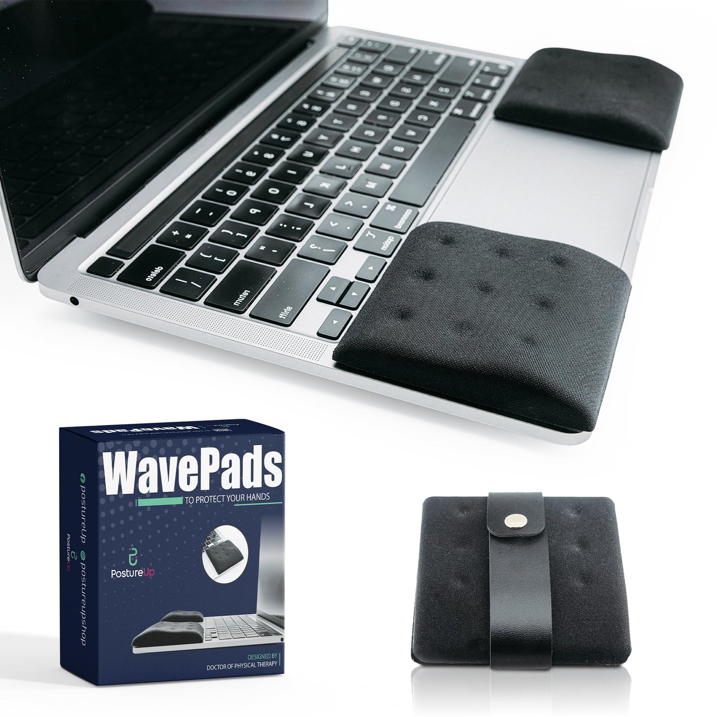 WavePads by PostureUp – Original Two Pack Adjustable Wrist Rests for Laptop and Keyboard Ergonomic