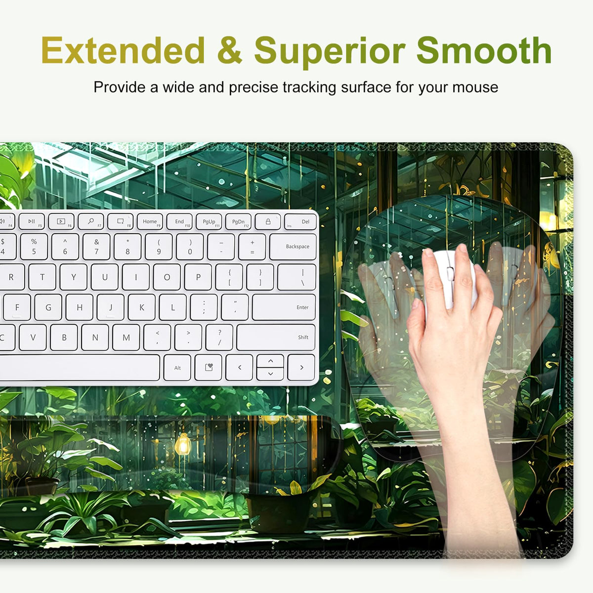 Large Mouse Pad with Wrist Support 4 in1 Set, XXL Big Game Mousepad + Keyboard Wrist Rest+Mouse