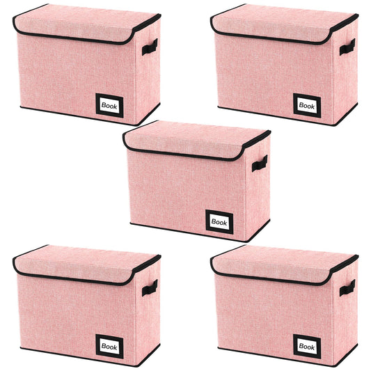 YNSZAS 5 Pack Comic Book Storage Boxes, 15.8" X 7.8" X 11.8", Collapsible Comic Short Box, Holds