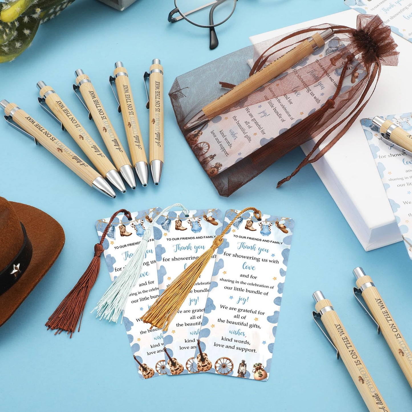 Gilprop 50 Sets Baby Shower Favors for Guests Includes 50 Baby Shower Ballpoint Pens 50 Thank You