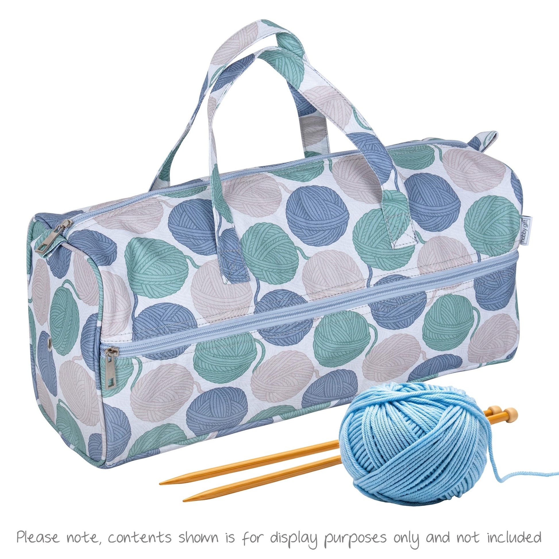 Hobby Gift Knitting Bag Large Yarn Storage Bag with Zippered Compartments for Knitting Needles