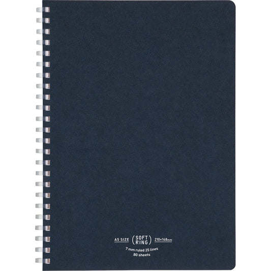 KOKUYO Spiral Lined Notebook, 8.3'' x 5.8'' Business Journal A5 Soft Ring Notebooks with 7 mm