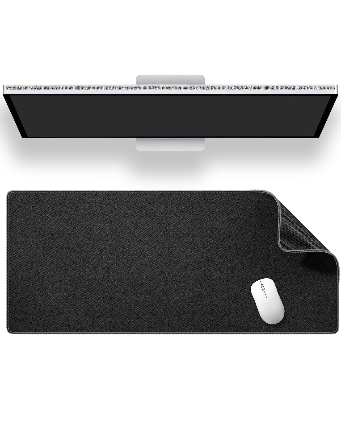 ALOANES Black Waterproof Desk Mat, Large Mouse Pad with Extended Mouse Mat, with Anti Slip Base