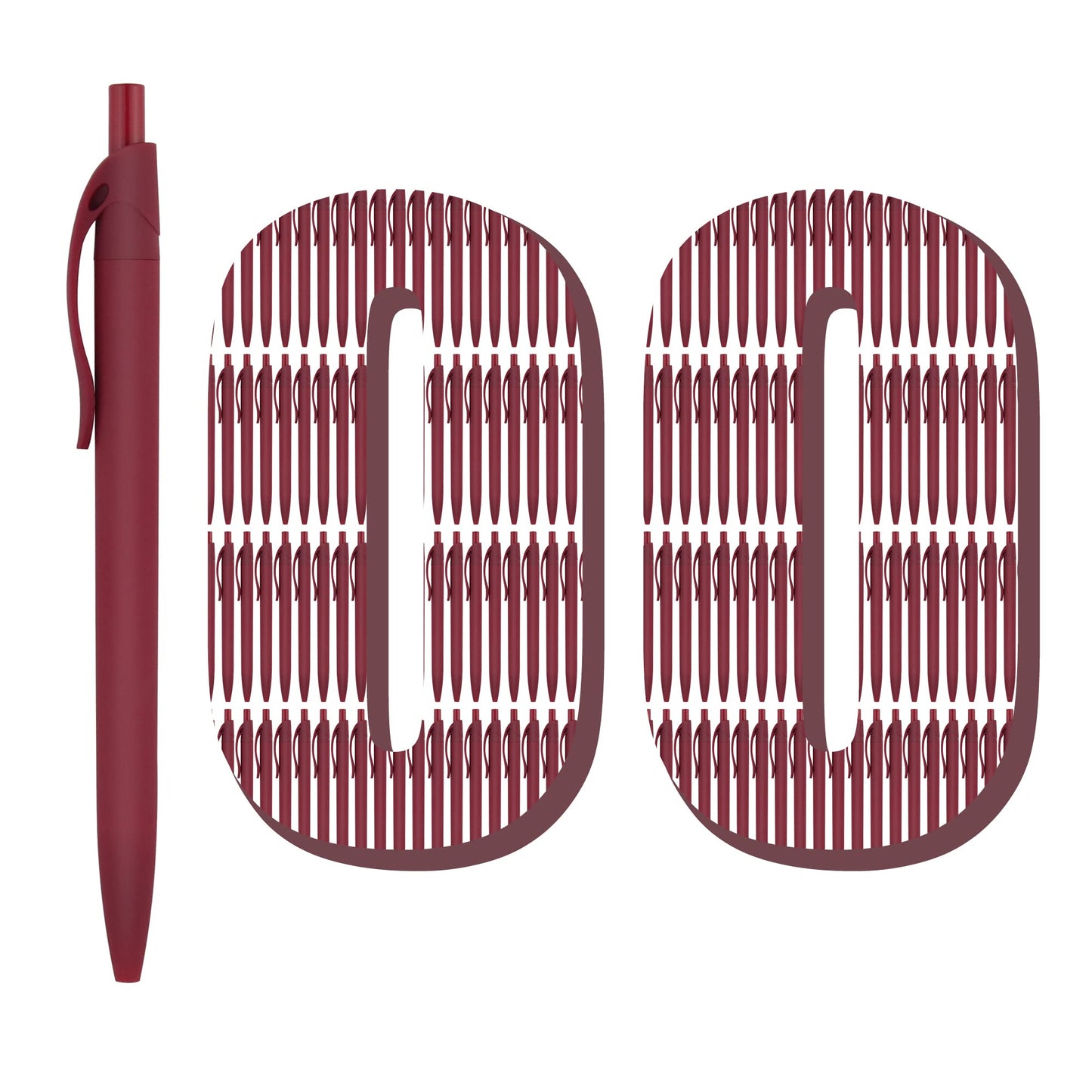 Deegtran 100 Pack No Bleed Red Barrel Click Pens, Wholesale Retractable Ballpoint Pens, Medium