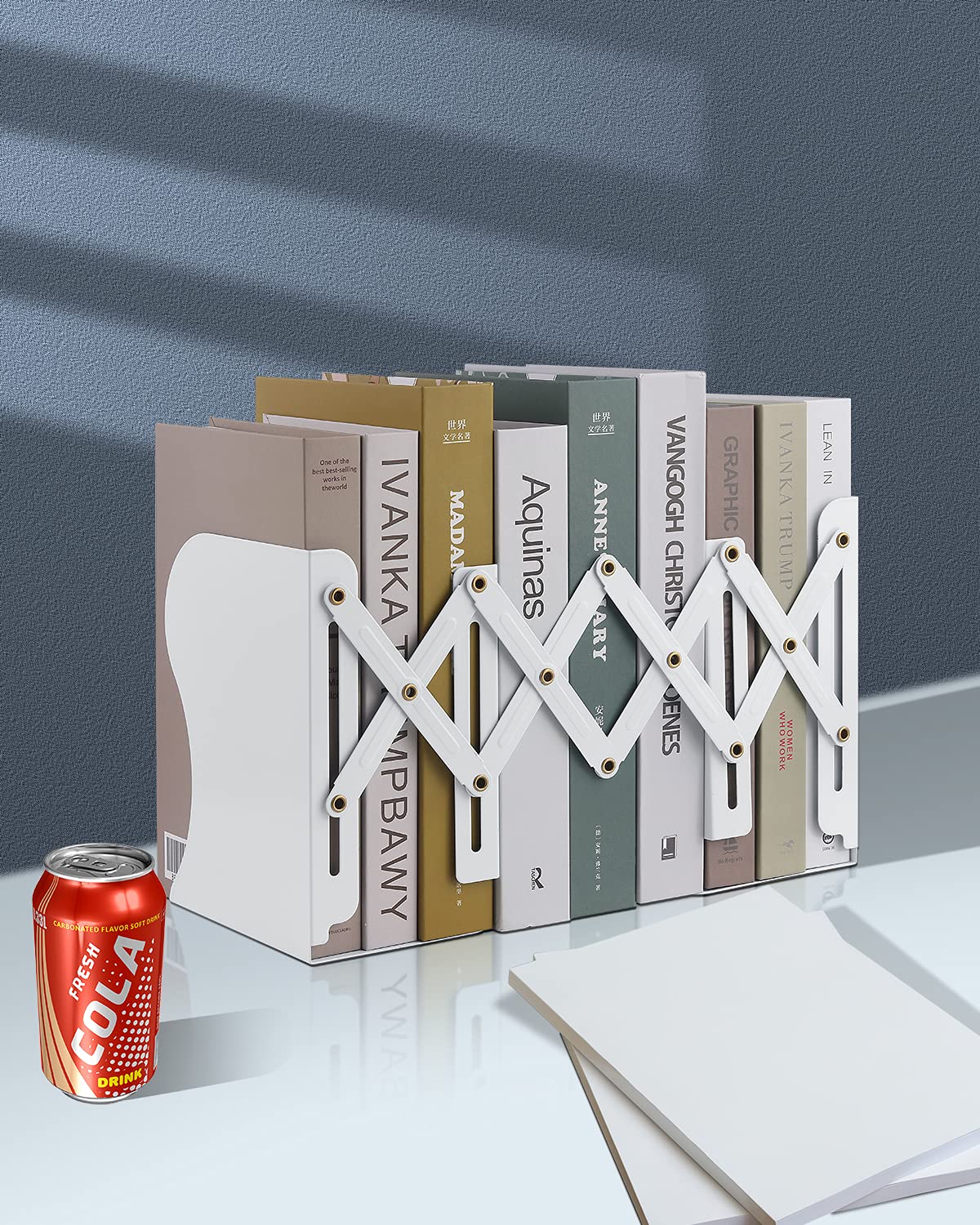 MSDADA Adjustable Bookends, Book Ends for Heavy Books, Expandable Book Organizer for Desk, Shelf