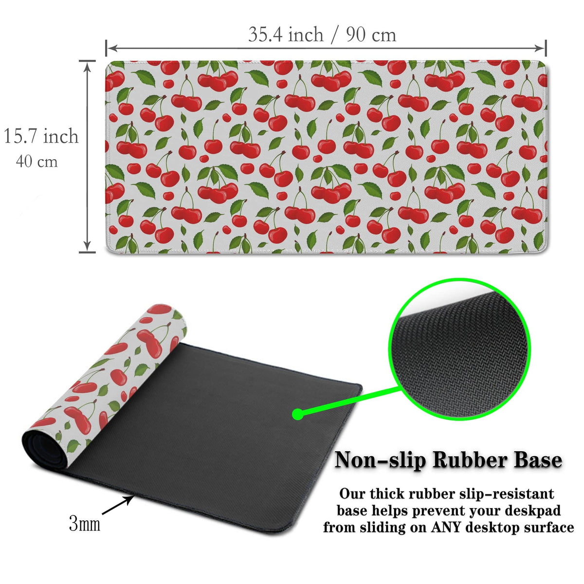 Samgula Big Mouse Pad White Red Gaming Mouse Pads Computer Desk Mats 900X400 Mouse Pad Non-Slip