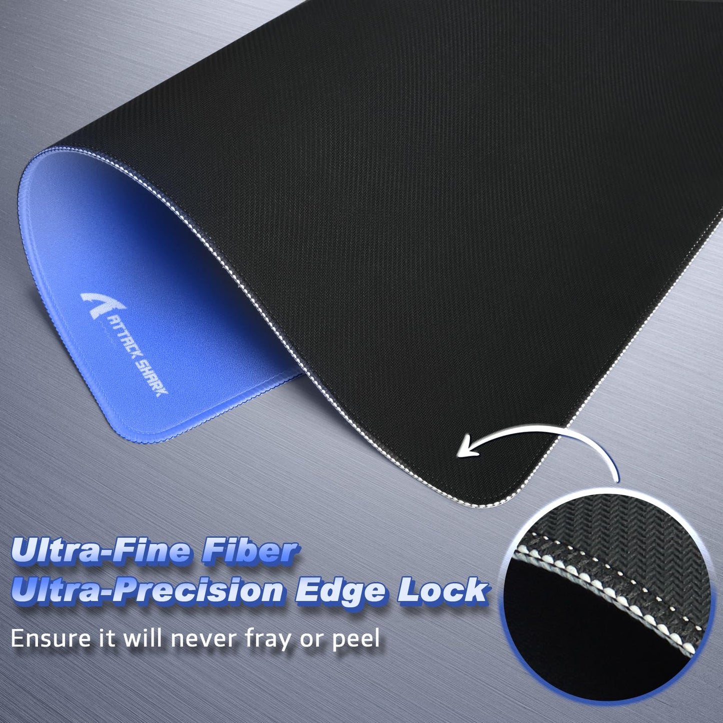 ATTACK SHARK Gaming Mouse Pad for Esports Speed Waterproof Surface Mouse mats Stitched Edges and