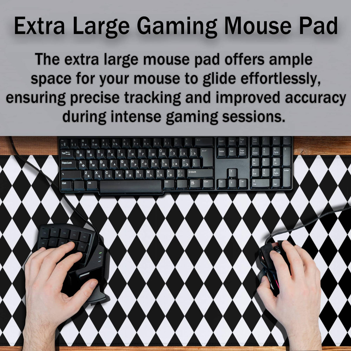 Samgula Computer Mat Black and White Desk Mat Large, Big Mouse Pad Gaming Desk Mats, Mouse Pad