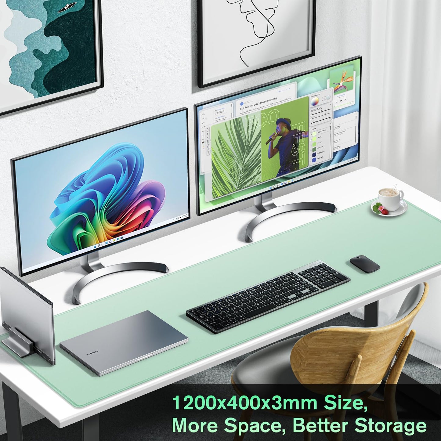 Canjoy Large Desk Mat, 47.2"x15.7" Full Size Desk Pad Big Computer Mousepad