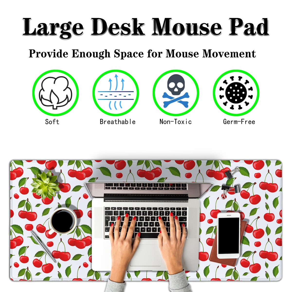 Samgula Big Mouse Pad White Red Gaming Mouse Pads Computer Desk Mats 900X400 Mouse Pad Non-Slip