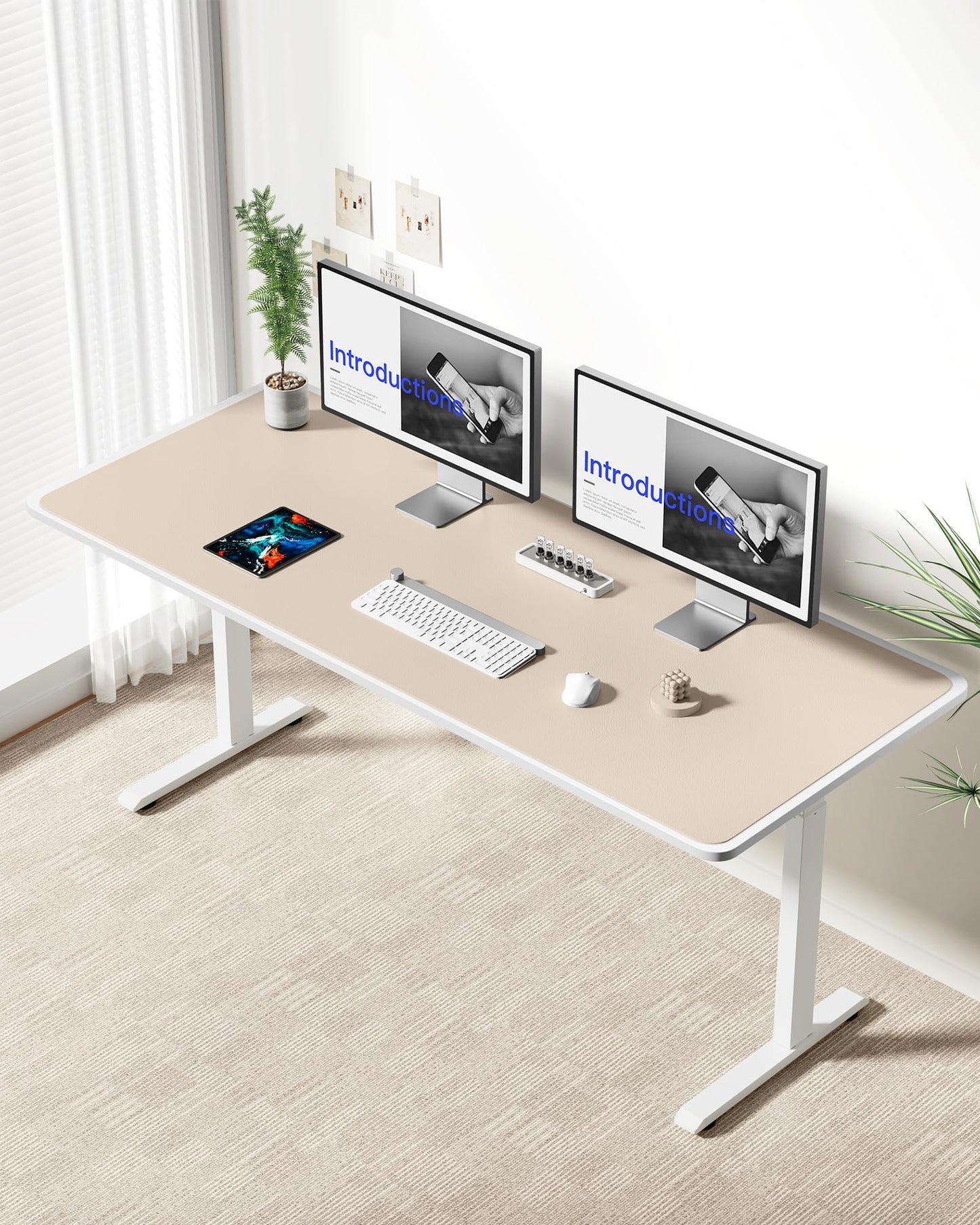 YSAGi Leather Desk Pad Protector, Office Desk Mat, Large Mouse Pad, Non-Slip PU Leather Desk