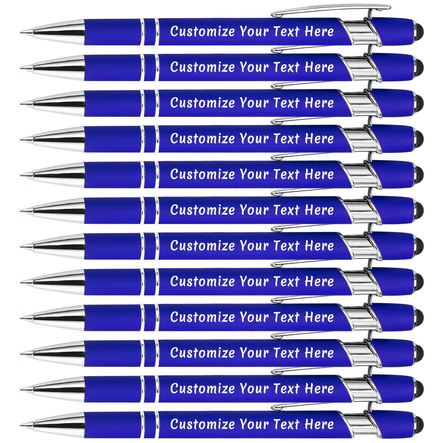 Aolun Personalised Pen,Custom Engraved Ballpoint Pen with Stylus,Soft Touch Metal,Enter Name,Logo