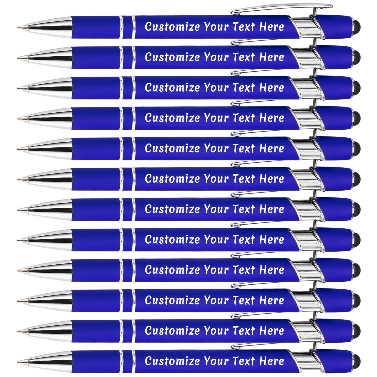 Aolun Personalised Pen,Custom Engraved Ballpoint Pen with Stylus,Soft Touch Metal,Enter Name,Logo