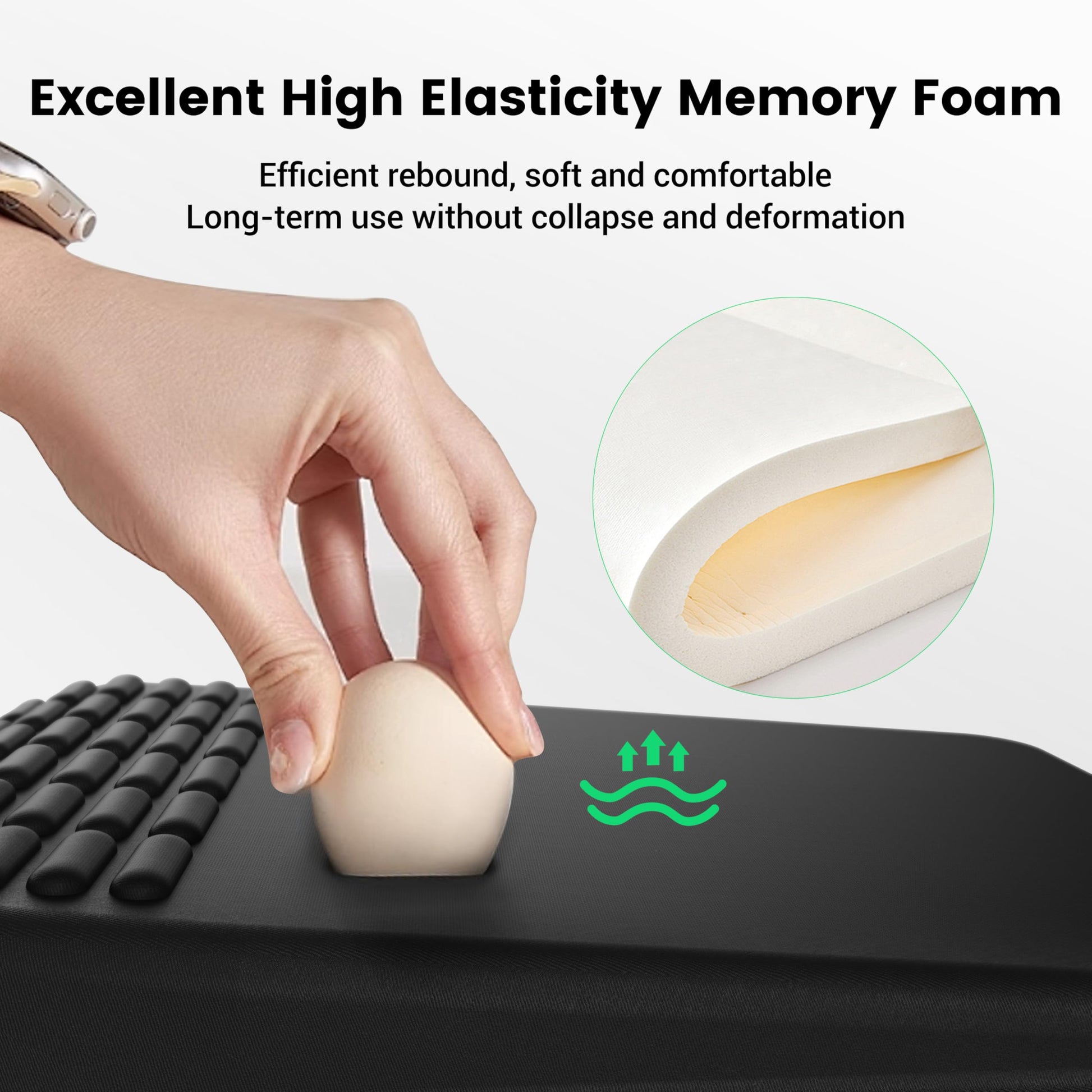 MEKASS Mouse Pad with Wrist Rest, Ergonomic Slope Mousepad for Carpal Tunnel Pain Relief, Memory