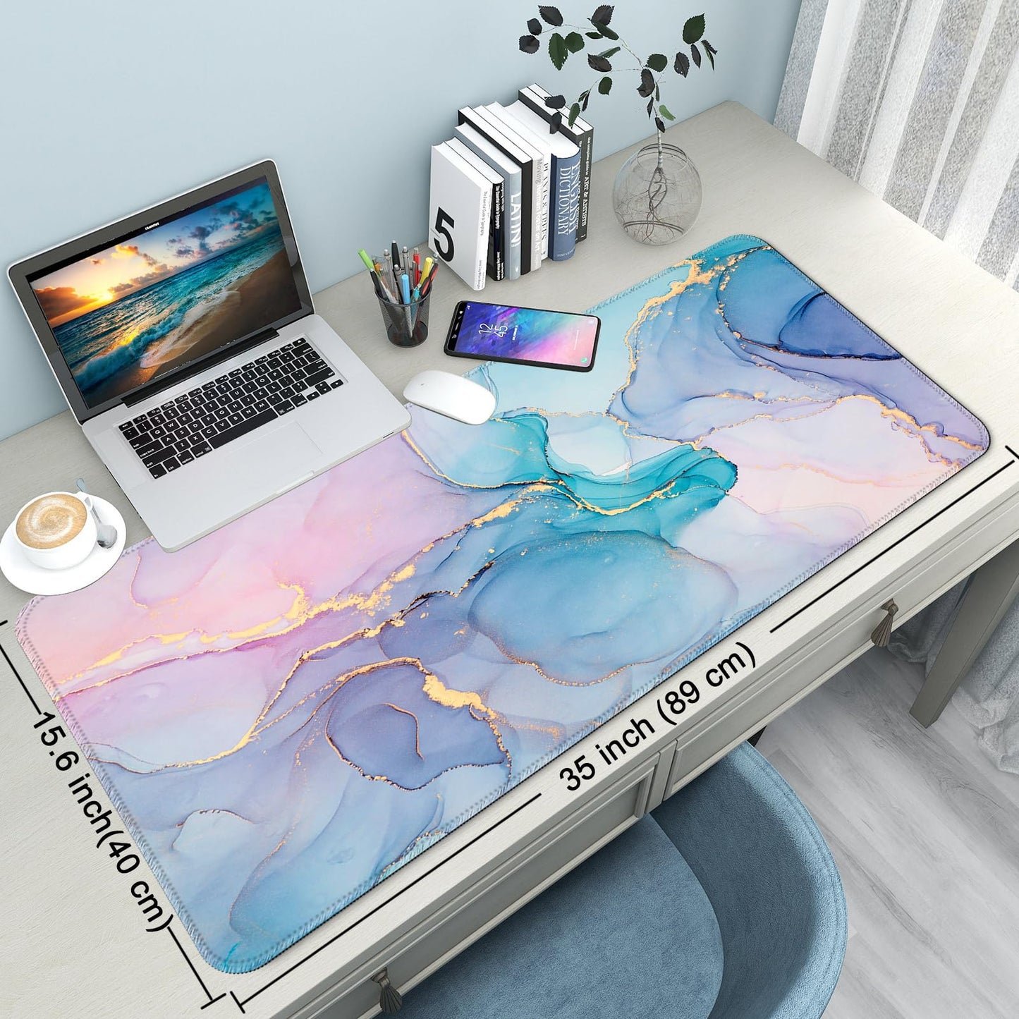 Wiabsi Desk Mat Pad,Large XXL Extended Mouse Pad Mat for Desktop Keyboard