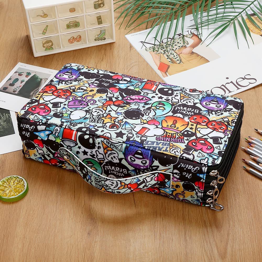 Lbxgap 300 Slots Colored Pencil Case Organizer, 4 Layer Bag