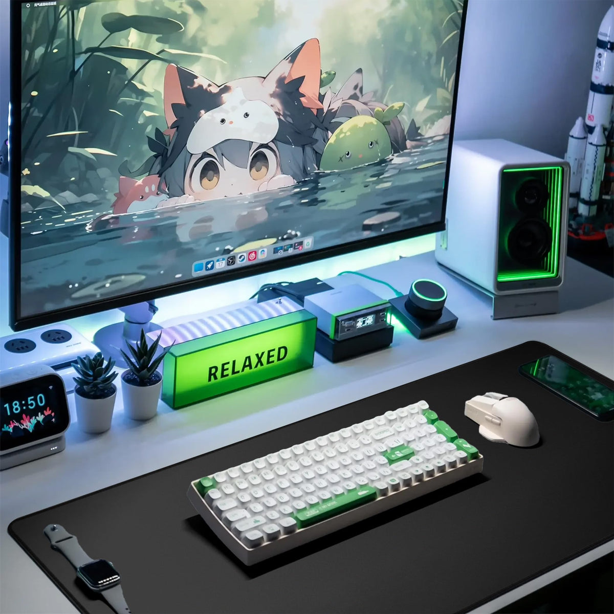 LL-COEUR XXL Black Mouse Pad Gaming Keyboard Mat Laptop Office Desk Mat (35.4" x 15.7" x 0.12")