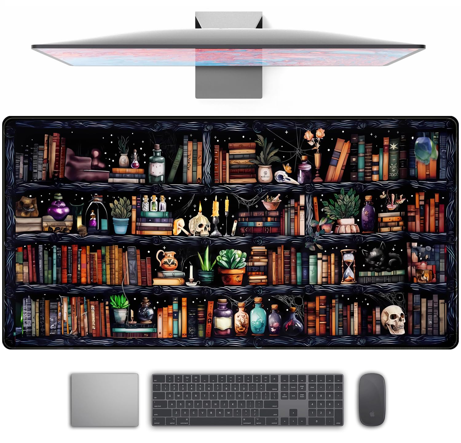 Desk Mat Forest Library Book Mouse Pad Big Desk Pad XXL Extended Gaming Large Mouse Pad for Desk