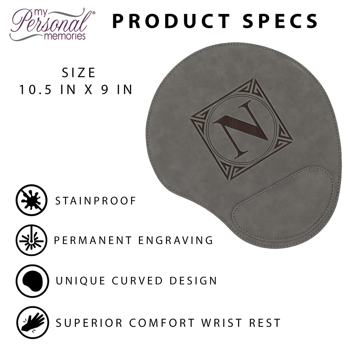 My Personal Memories Custom Engraved and Personalized Mouse Pad with Wrist Rest Desk Accessories