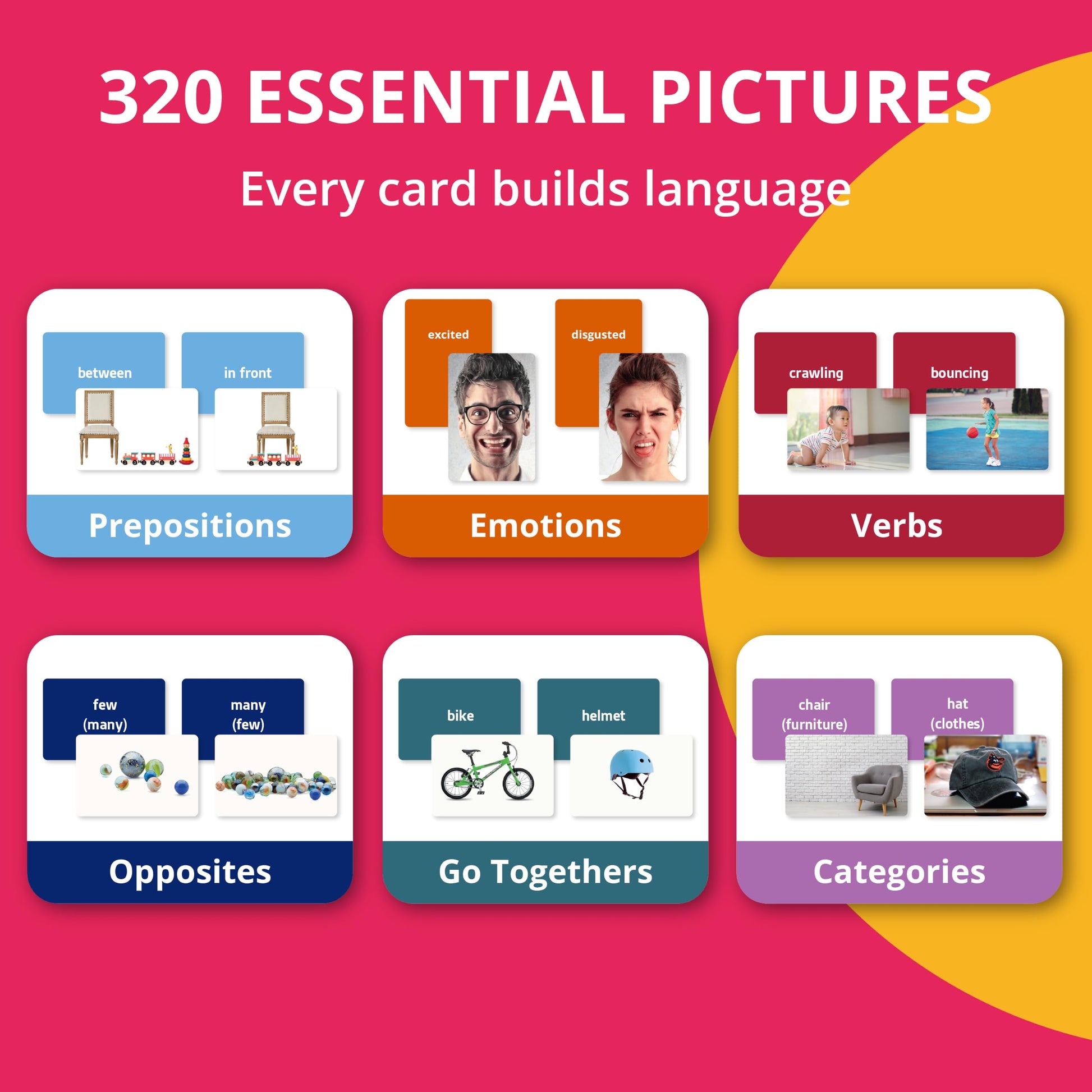 Picture My Picture Language Library Set, 320 Real Photo Cards, 6 Concepts