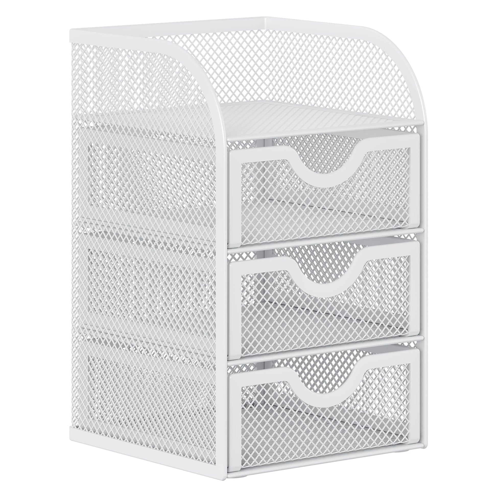 EasyPAG Mesh Desk Organizer with 3 Drawer Office Desktop Organizers and Accessories Stationery