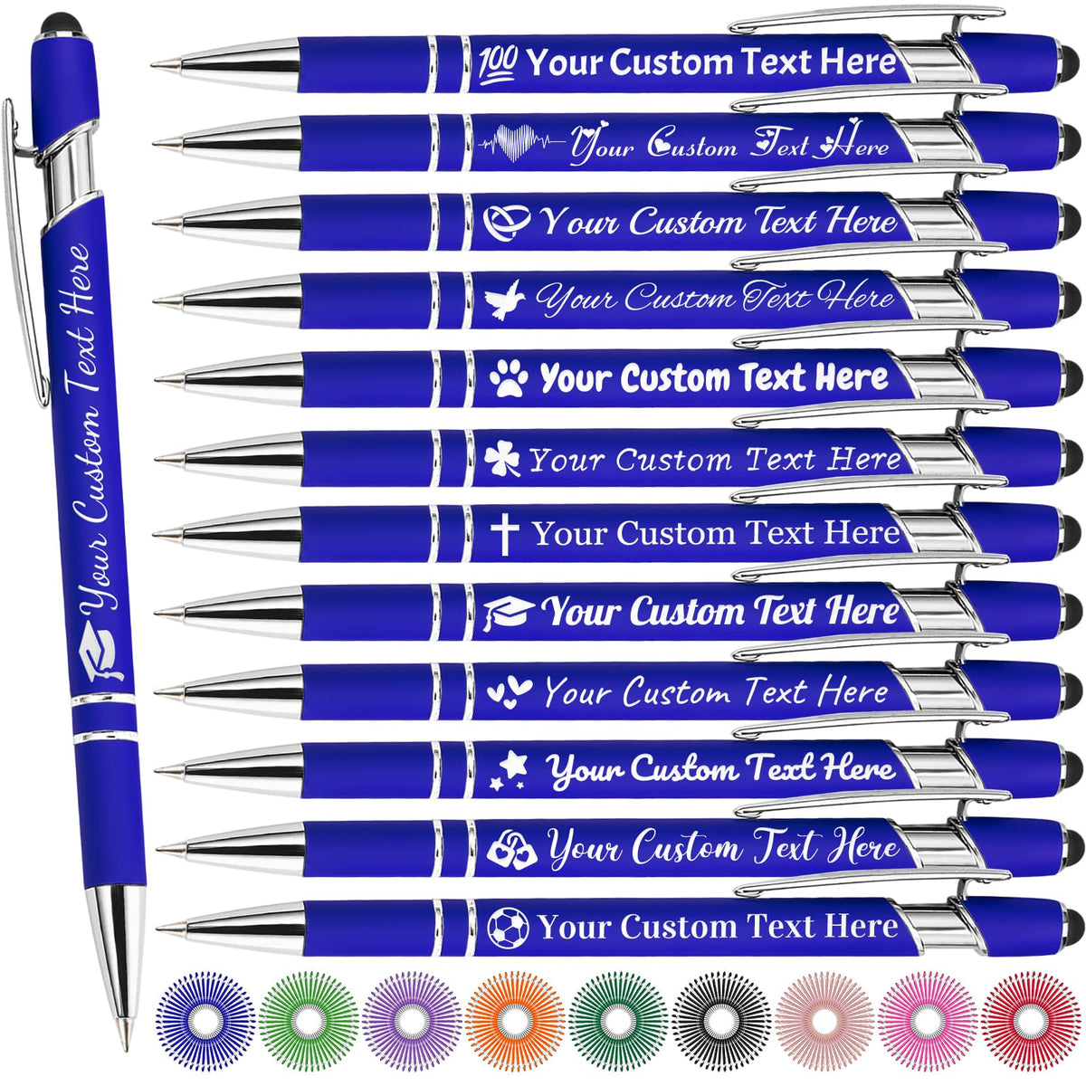 MaWeeTn Personalized Pens with Name, Custom Pen Customized, 0.5 mm Engraved Ballpoint Pens Bulk