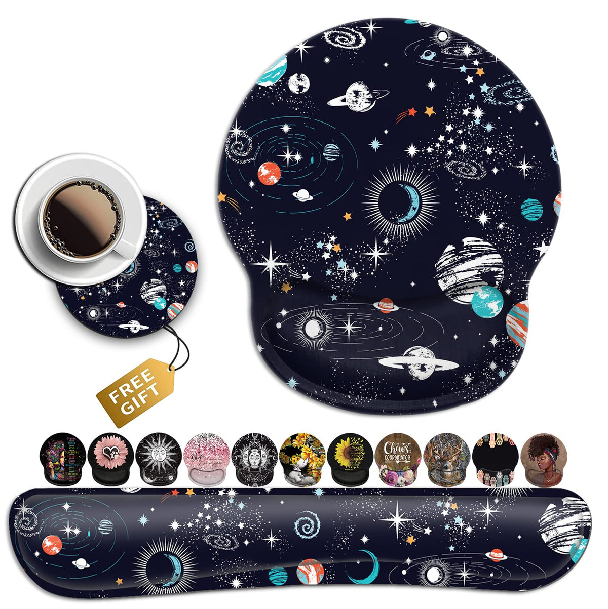 Mouse Pad with Wrist Support, Soft Memory Foam Keyboard Wrist Rest, Ergonomic Gel Mouse Pad,Cute