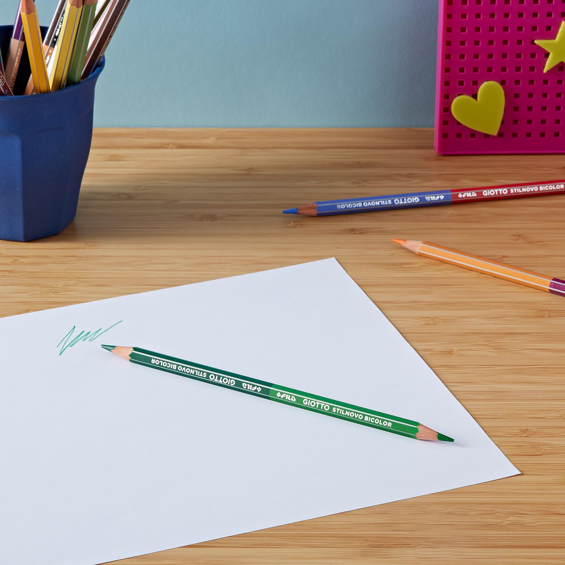GIOTTO Stilnovo Bicolor, Double Colour Pencils, 18 Assorted Colours, Ideal for Children, Parties