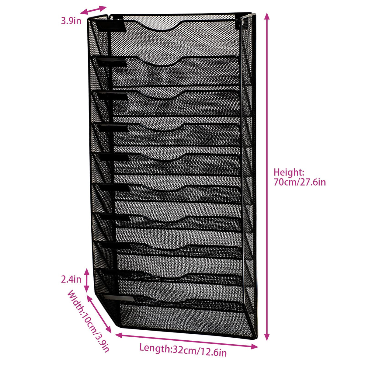 ideallife Wall Mounted File Organiser A7 Mesh in Hanging Wall File Holder Mail Organiser