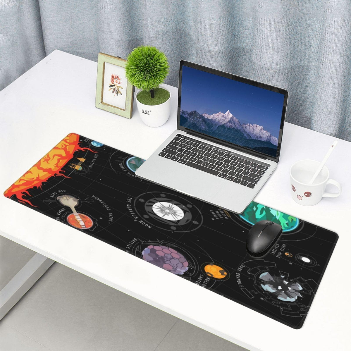 Keebik Gaming Mouse Pad, Outer Wilds System Mouse Pad Large Extended Computer Mouse Mat Keyboard