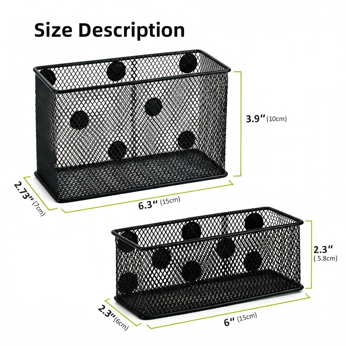 Neudeco Magnetic Locker Shelf Organizer, Black, Pack of 3