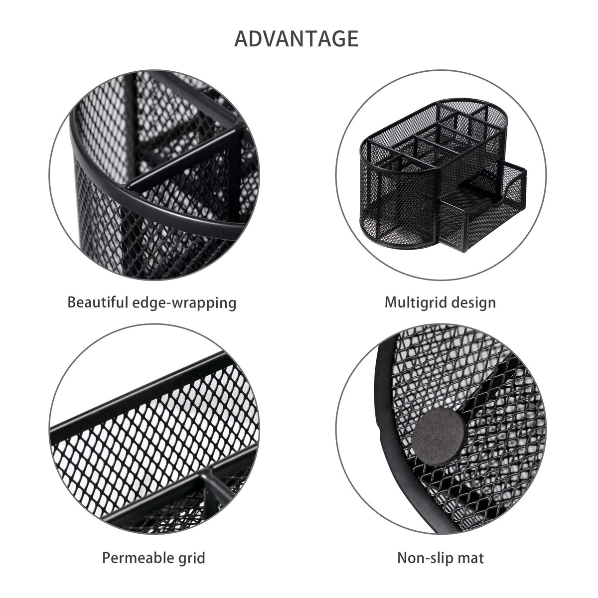 Desk Organizer, Office Supplies Pen Holder Organizers Multi-Functional Mesh Desk Organization