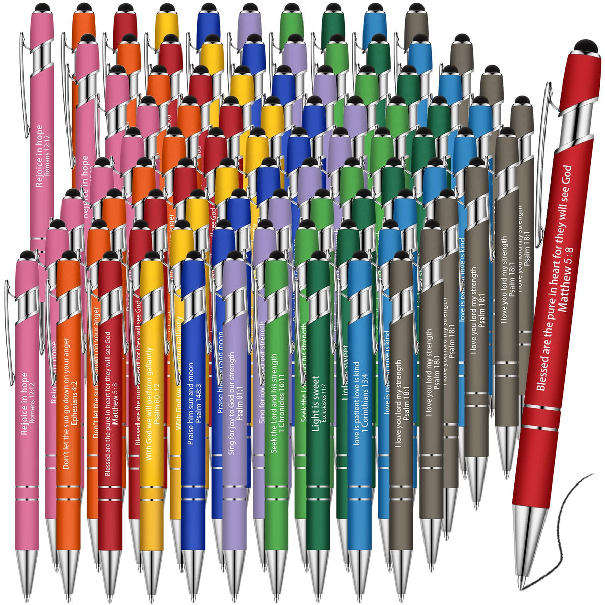 Geosar 90Pcs Christian Bible Verse Ballpoint Pen Gift Scripture, Multicolor