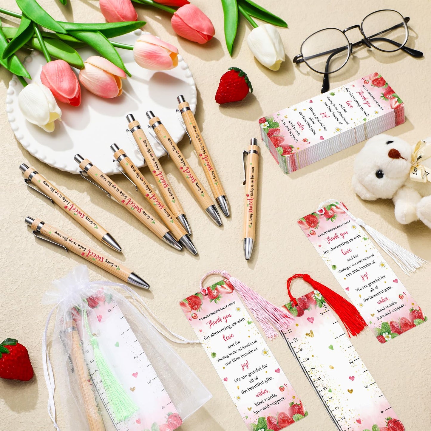 Gilprop 50 Sets Strawberry Baby Shower Favors for Guests Includes 50 a Berry Sweet Baby is on The