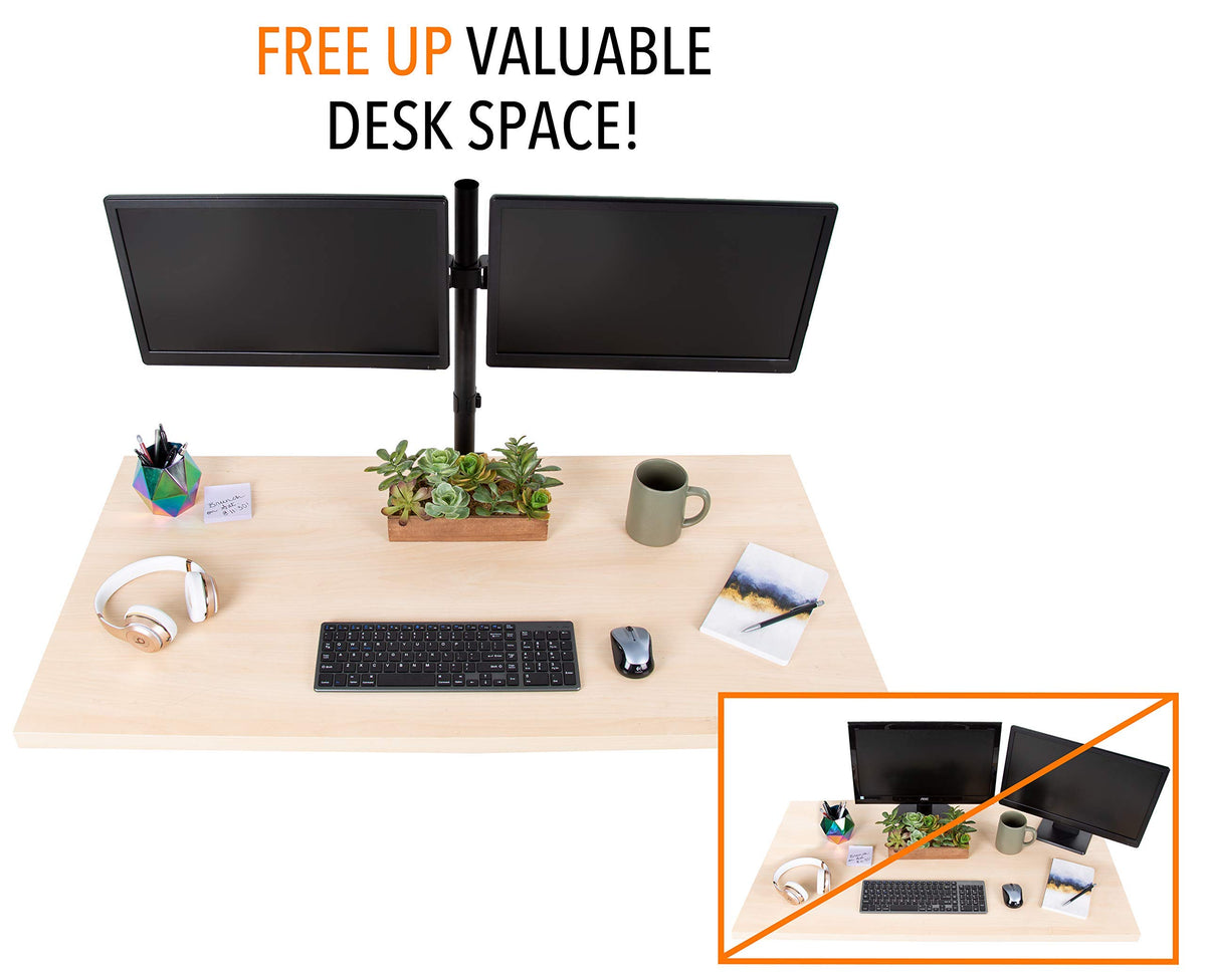 Stand Steady 2 Monitor Mount Desk Stand | Height Adjustable Double Monitor Stand with Desk Clamp|