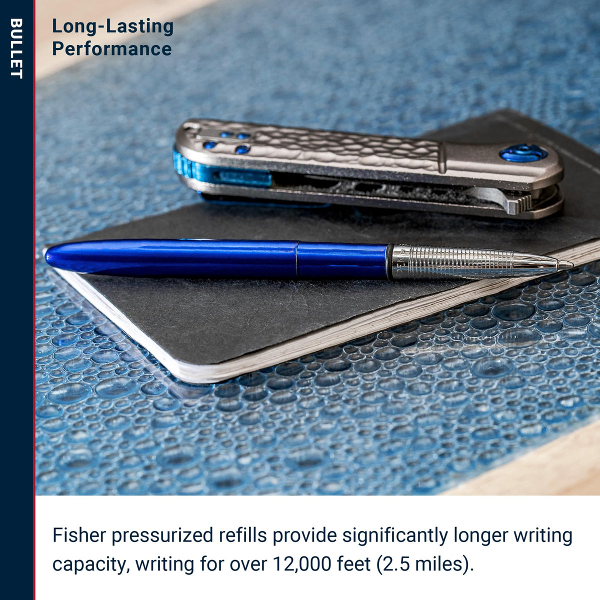 Fisher Space Pen Blueberry Pressurized Ballpoint Bullet Pen, Gift Box