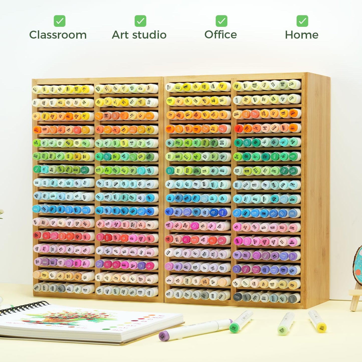 Ohuhu Bamboo Marker Organizer Hold 224 Markers for Honolulu Oahu Series
